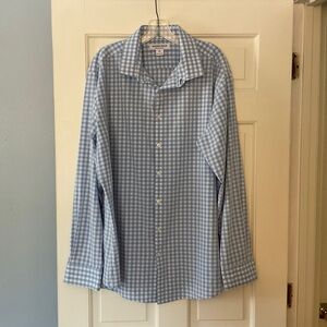 Mizzen+Main Leeward Dress Shirt Blue Gingham Check Performance Men’s XXL 2XL